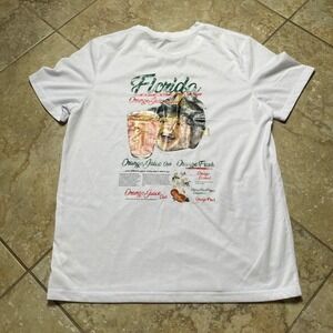 Florida Orange Juice Club T-Shirt Graphic Print Short Sleeve‎ Top